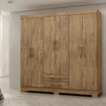 Guarda-Roupa Casal 6 Portas 2 Gavetas Escócia Ipê - Imagem 4