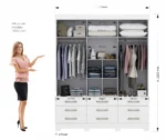 Guarda-Roupa Casal Flex 3 Portas 9 Gavetas New Tóquio Branco - Imagem 3