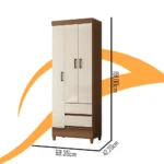 Guarda roupa Fit 3 portas 2 gavetas JEQUITIBA - Imagem 4