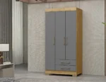 Guarda-Roupa Solteiro 3 Portas 2 Gavetas - Imagem 4