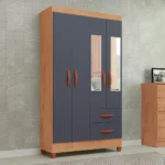 Guarda Roupa Solteiro com Espelho 4 Portas 2 Gavetas - Imagem 4