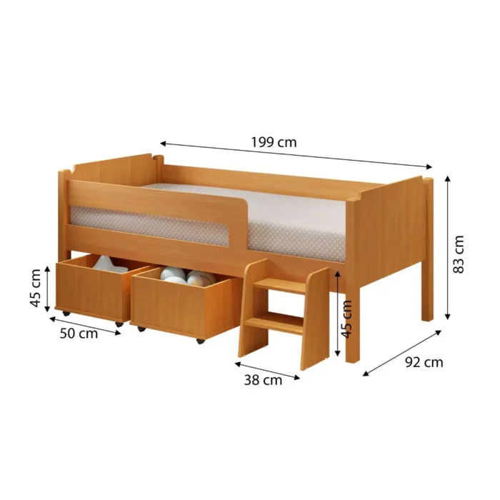 Cama Solteiro Barcelona Branco e Rosa - Imagem 3