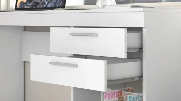 Mesa de Escritório 2 Gavetas Branco - Imagem 4