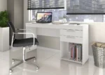 Mesa de Escritório 2 Gavetas Branco - Imagem 5