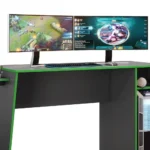 Mesa Gamer Cyber Grafite e Verde - Imagem 3