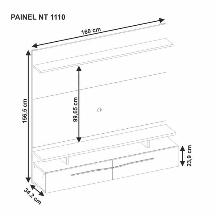 Painel Home para Tv até 65 Polegadas 2 Portas NT 1110 - Imagem 4