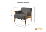 Poltrona Vanilla Veludo Grafite - Imagem 3