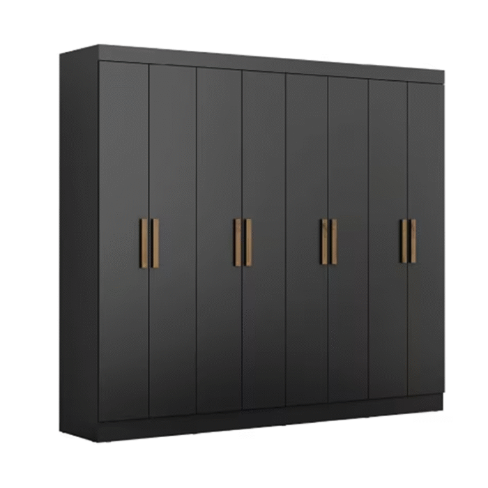 Guarda roupa Master New 8 portas 4 gavetas - Preto - Imagem 1