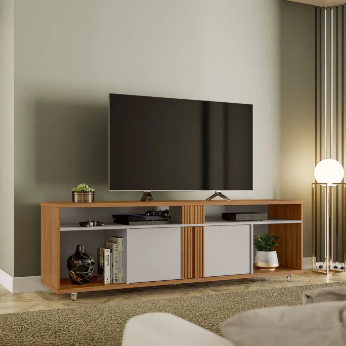 Rack para Tv até 70 Polegadas 2 Portas NT 1290 Freijó - Imagem 2
