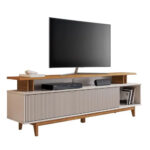 Rack para Tv até 75" Nt1385 Ripado Off White/freijó Notável