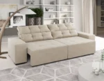Sofá 4 Luagres Retrátil e Reclinável Bell Pastel 230cm - Imagem 2