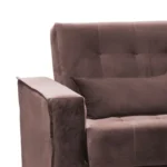 Sofá-Cama 3 Lugares Dinorá Veludo Marrom - Imagem 4