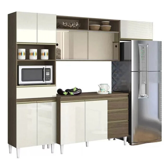 Cozinha Compacta 7 Portas 1 Gaveta Clara - Imagem 1