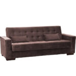 Sofá-Cama 3 Lugares Dinorá Veludo Marrom
