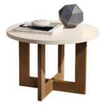 Mesa de Centro Redonda 8001 JB Pérola e Caramelo