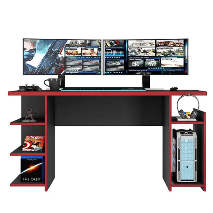 Mesa Gamer London Preto e Vermelho - Imagem 1