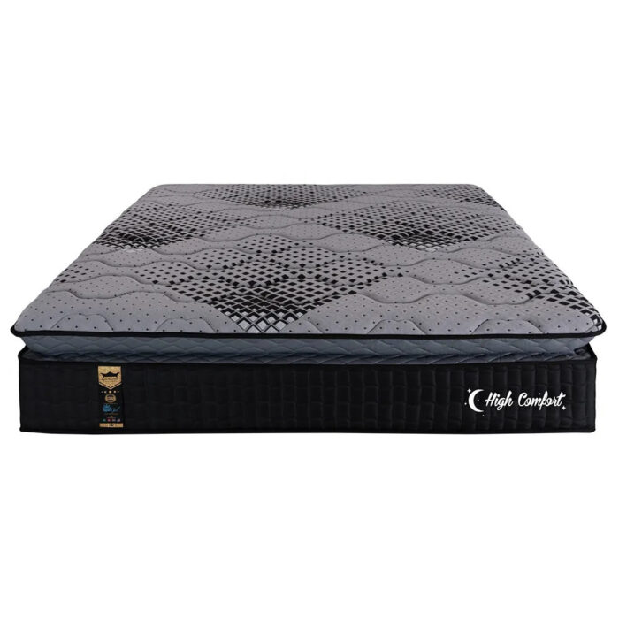 Colchão Queen High Comfort Pillow Preto Malha - Imagem 1