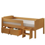 Cama Solteiro Barcelona Branco e Rosa