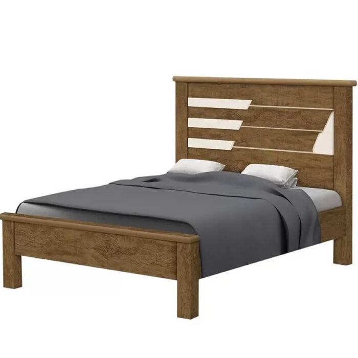 Cama Casal Barcelona Rovere e Off White - Imagem 1
