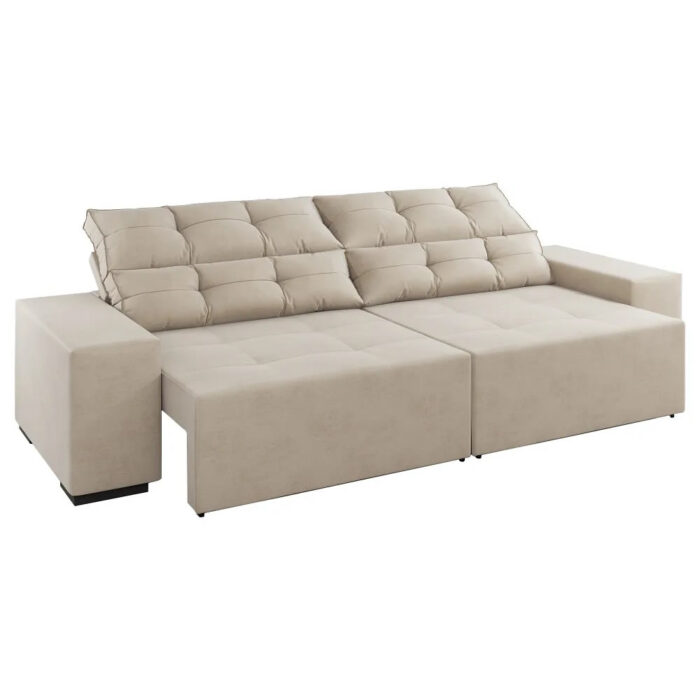 Sofá 4 Luagres Retrátil e Reclinável Bell Pastel 230cm - Imagem 1